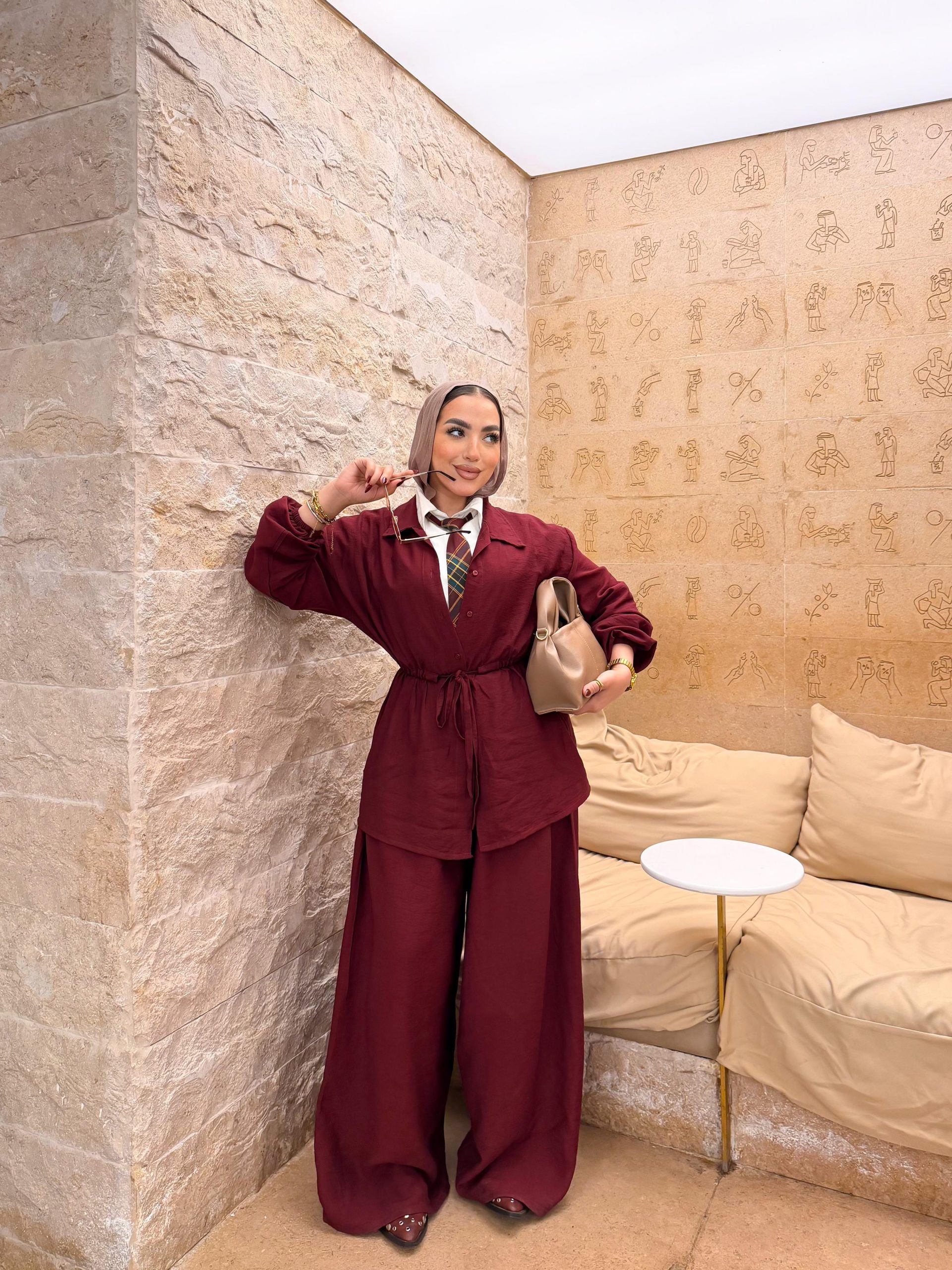 Classic linen Wide-Leg Suit - الصورة 12